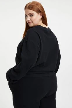 Buy ๐ GOOD AMERICAN THERMAL BOYFRIEND SWEATSHIRT | BLACK001 ๐ 23 GOOD AMERICAN THERMAL BOYFRIEND SWEATSHIRT | BLACK001