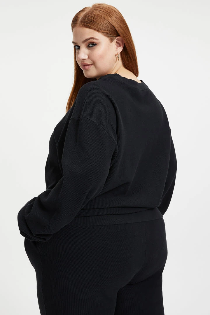 Buy ๐ GOOD AMERICAN THERMAL BOYFRIEND SWEATSHIRT | BLACK001 ๐ 11 GOOD AMERICAN THERMAL BOYFRIEND SWEATSHIRT | BLACK001