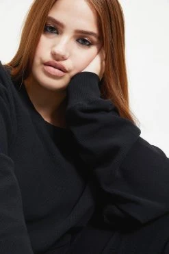 Buy ๐ GOOD AMERICAN THERMAL BOYFRIEND SWEATSHIRT | BLACK001 ๐ 24 GOOD AMERICAN THERMAL BOYFRIEND SWEATSHIRT | BLACK001