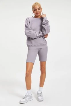 GA-SALE THERMAL BOYFRIEND SWEATSHIRT | LILAC MIST001
