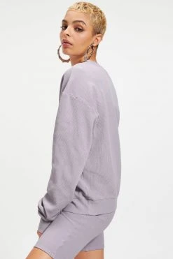 GA-SALE THERMAL BOYFRIEND SWEATSHIRT | LILAC MIST001