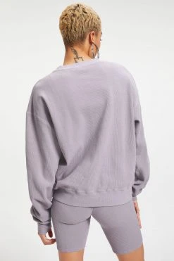 GA-SALE THERMAL BOYFRIEND SWEATSHIRT | LILAC MIST001