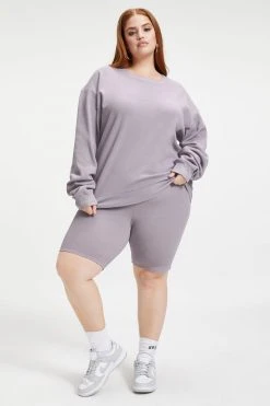 GA-SALE THERMAL BOYFRIEND SWEATSHIRT | LILAC MIST001