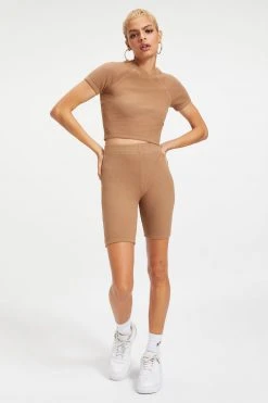 GOOD AMERICAN Bike Shorts THERMAL BIKE SHORT | PUTTY001