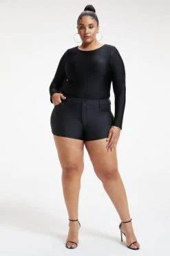 GOOD AMERICAN COMPRESSION HOT SHORT | BLACK001 Bike Shorts