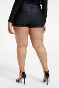 GOOD AMERICAN COMPRESSION HOT SHORT | BLACK001 Bike Shorts