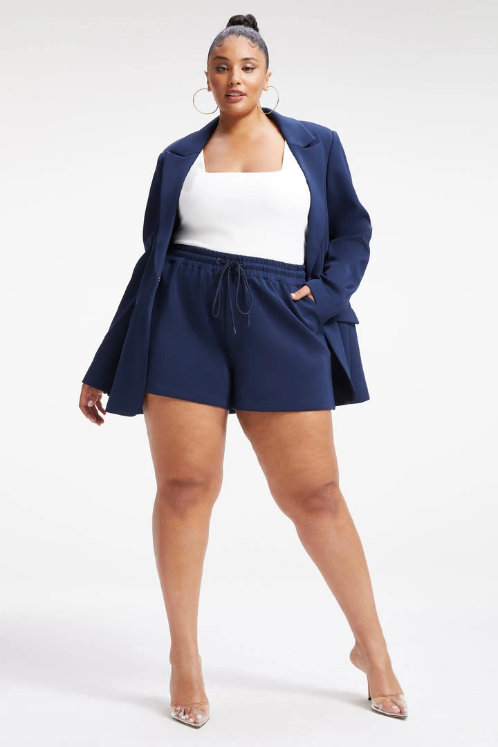 Brand new 😍 GOOD AMERICAN SCUBA DRAWSTRING SHORTS | NAVY001 ❤️ 3 GOOD AMERICAN SCUBA DRAWSTRING SHORTS | NAVY001