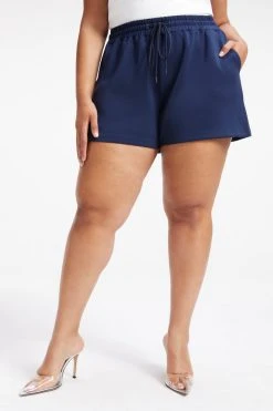GOOD AMERICAN SCUBA DRAWSTRING SHORTS | NAVY001