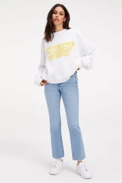 GOOD AMERICAN THE B PROJECT POWER SWEATSHIRT | WHITE