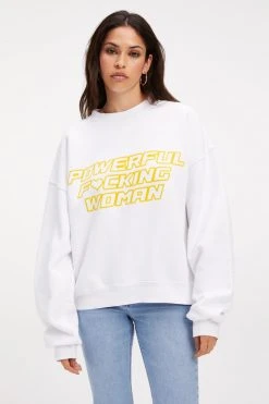 GOOD AMERICAN THE B PROJECT POWER SWEATSHIRT | WHITE