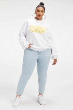 GOOD AMERICAN THE B PROJECT POWER SWEATSHIRT | WHITE