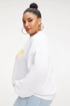 GOOD AMERICAN THE B PROJECT POWER SWEATSHIRT | WHITE