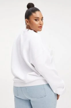 GOOD AMERICAN THE B PROJECT POWER SWEATSHIRT | WHITE