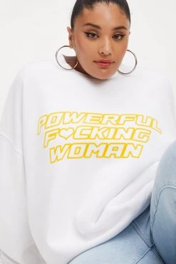 GOOD AMERICAN THE B PROJECT POWER SWEATSHIRT | WHITE