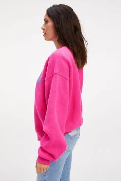 GOOD AMERICAN THE B PROJECT POWER SWEATSHIRT | HOT PINK