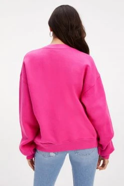 GOOD AMERICAN THE B PROJECT POWER SWEATSHIRT | HOT PINK