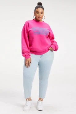 GOOD AMERICAN THE B PROJECT POWER SWEATSHIRT | HOT PINK