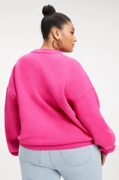 GOOD AMERICAN THE B PROJECT POWER SWEATSHIRT | HOT PINK