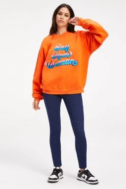 GOOD AMERICAN THE B PROJECT SELFMADE SWEATSHIRT | ORANGE