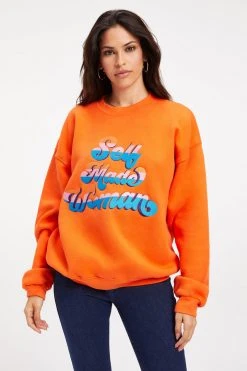 GOOD AMERICAN THE B PROJECT SELFMADE SWEATSHIRT | ORANGE