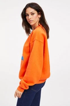 GOOD AMERICAN THE B PROJECT SELFMADE SWEATSHIRT | ORANGE