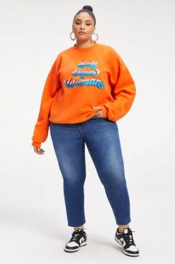 GOOD AMERICAN THE B PROJECT SELFMADE SWEATSHIRT | ORANGE