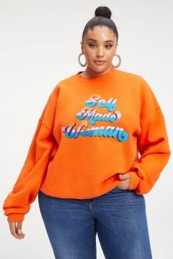 GOOD AMERICAN THE B PROJECT SELFMADE SWEATSHIRT | ORANGE