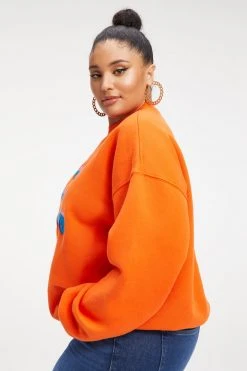 GOOD AMERICAN THE B PROJECT SELFMADE SWEATSHIRT | ORANGE