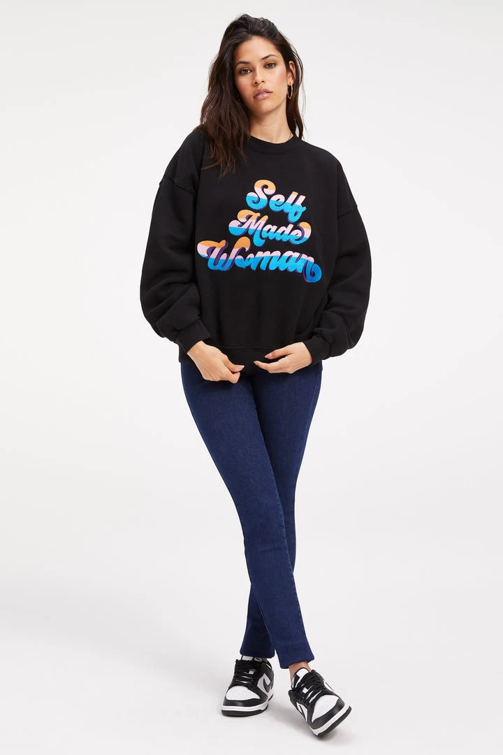 Flash Sale 🎁 GOOD AMERICAN THE B PROJECT SELFMADE SWEATSHIRT | BLACK ✨ 8 GOOD AMERICAN THE B PROJECT SELFMADE SWEATSHIRT | BLACK