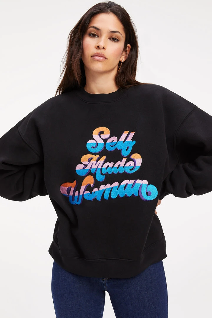 Flash Sale 🎁 GOOD AMERICAN THE B PROJECT SELFMADE SWEATSHIRT | BLACK ✨ 7 GOOD AMERICAN THE B PROJECT SELFMADE SWEATSHIRT | BLACK