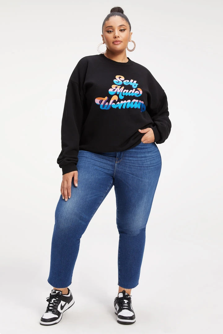 Flash Sale 🎁 GOOD AMERICAN THE B PROJECT SELFMADE SWEATSHIRT | BLACK ✨ 3 GOOD AMERICAN THE B PROJECT SELFMADE SWEATSHIRT | BLACK