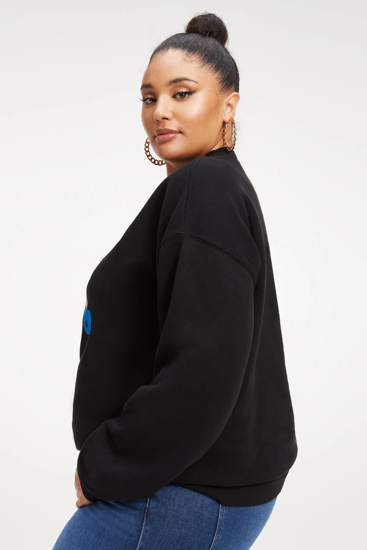 Flash Sale 🎁 GOOD AMERICAN THE B PROJECT SELFMADE SWEATSHIRT | BLACK ✨ 4 GOOD AMERICAN THE B PROJECT SELFMADE SWEATSHIRT | BLACK