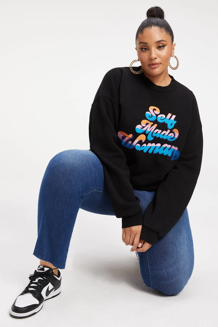 Flash Sale 🎁 GOOD AMERICAN THE B PROJECT SELFMADE SWEATSHIRT | BLACK ✨ 5 GOOD AMERICAN THE B PROJECT SELFMADE SWEATSHIRT | BLACK