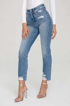 GA-SALE High Waisted GOOD STRAIGHT UNDER WAIST FRAY | BLUE618