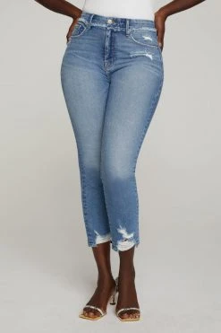 GA-SALE High Waisted GOOD STRAIGHT UNDER WAIST FRAY | BLUE618