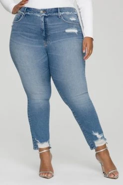 GA-SALE High Waisted GOOD STRAIGHT UNDER WAIST FRAY | BLUE618