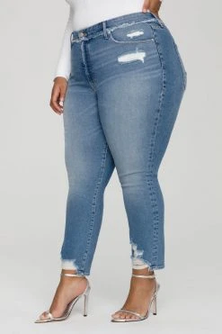 GA-SALE High Waisted GOOD STRAIGHT UNDER WAIST FRAY | BLUE618