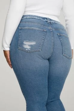 GA-SALE High Waisted GOOD STRAIGHT UNDER WAIST FRAY | BLUE618