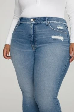 GA-SALE High Waisted GOOD STRAIGHT UNDER WAIST FRAY | BLUE618