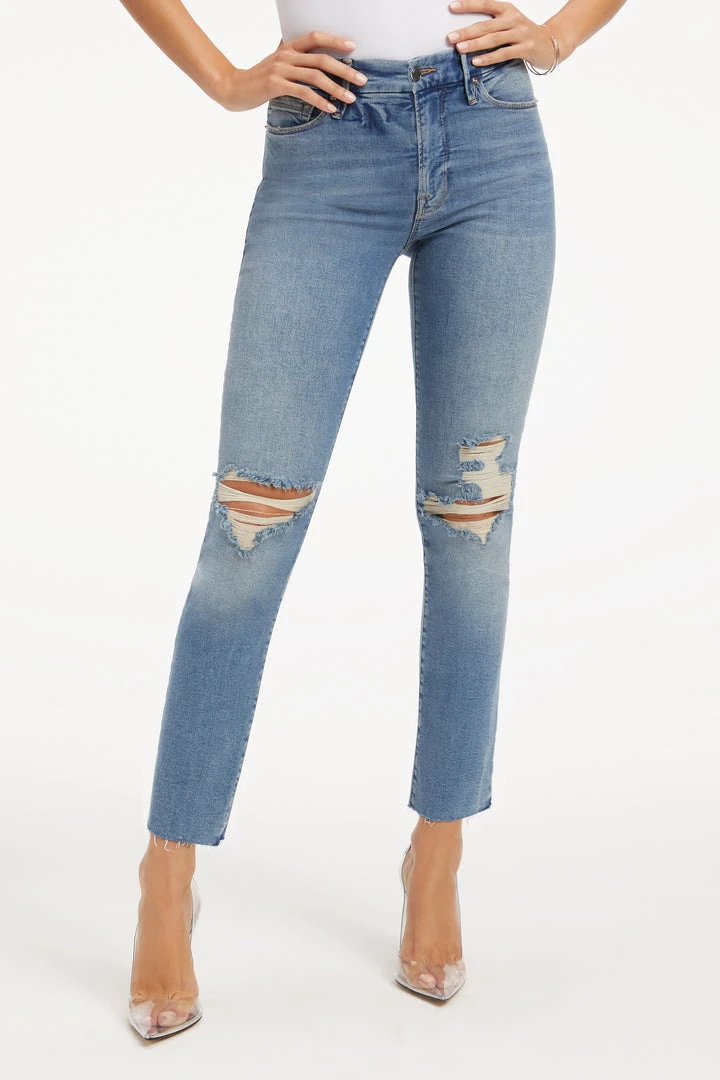 Best Pirce 🔔 GOOD AMERICAN High Waisted GOOD STRAIGHT | INDIGO033 ✔️ 7 GOOD AMERICAN High Waisted GOOD STRAIGHT | INDIGO033