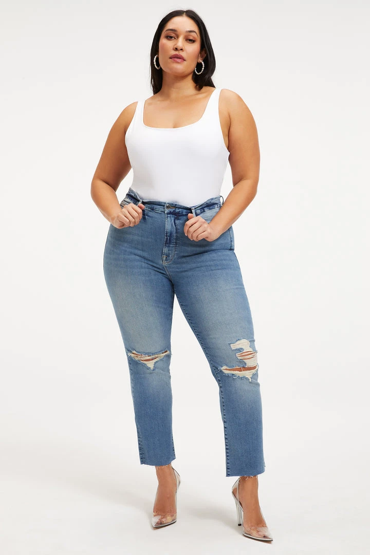 Best Pirce 🔔 GOOD AMERICAN High Waisted GOOD STRAIGHT | INDIGO033 ✔️ 1 GOOD AMERICAN High Waisted GOOD STRAIGHT | INDIGO033