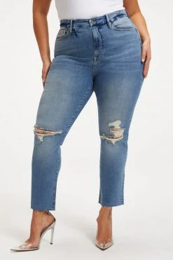 GOOD AMERICAN High Waisted GOOD STRAIGHT | INDIGO033