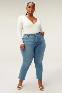 GOOD AMERICAN GOOD STRAIGHT | BLUE449 High Waisted