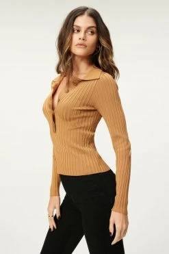 GA-SALE PLAITED RIB POLO | BRONZE BROWN001