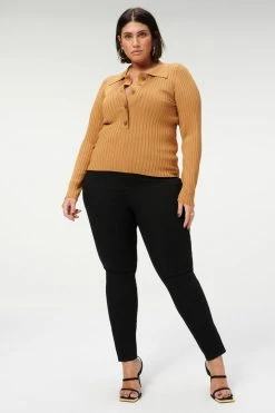 GA-SALE PLAITED RIB POLO | BRONZE BROWN001