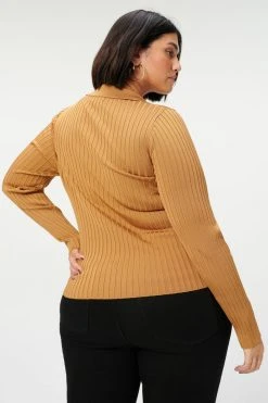 GA-SALE PLAITED RIB POLO | BRONZE BROWN001