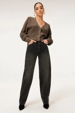 GA-SALE RIB CROP CARDI | SEPIA001