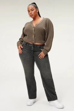 GA-SALE RIB CROP CARDI | SEPIA001