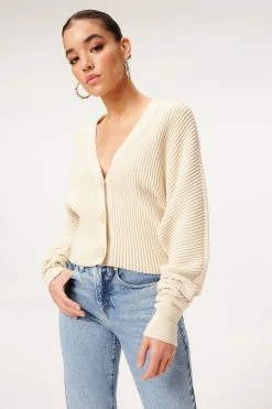 GA-SALE RIB CROP CARDI | TUSK001