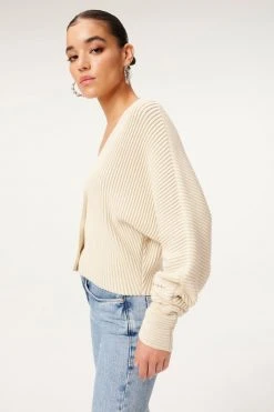 GA-SALE RIB CROP CARDI | TUSK001